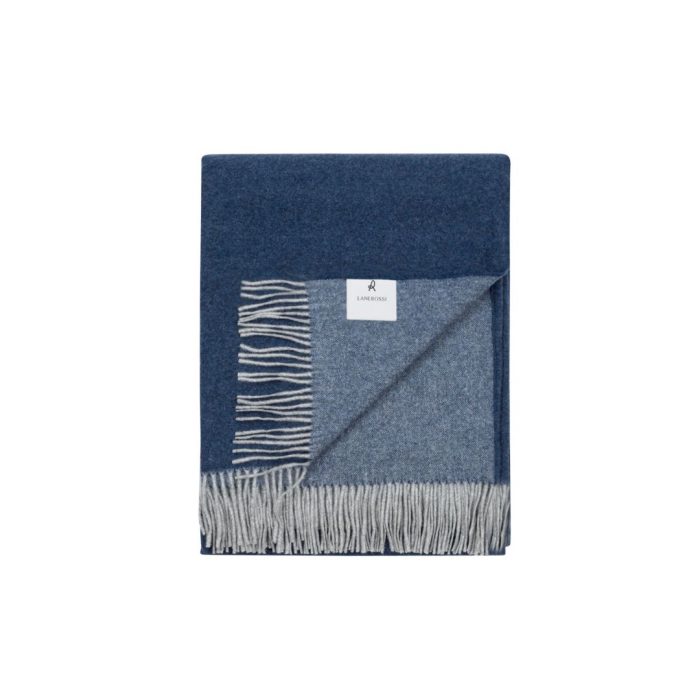 Lanerossi Ulisse Plaid 100% lana extrafine merino blu