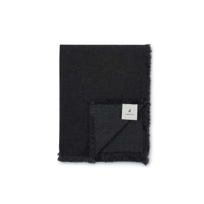 Lanerossi Zebio Plaid 100% lana extrafine merino antracite