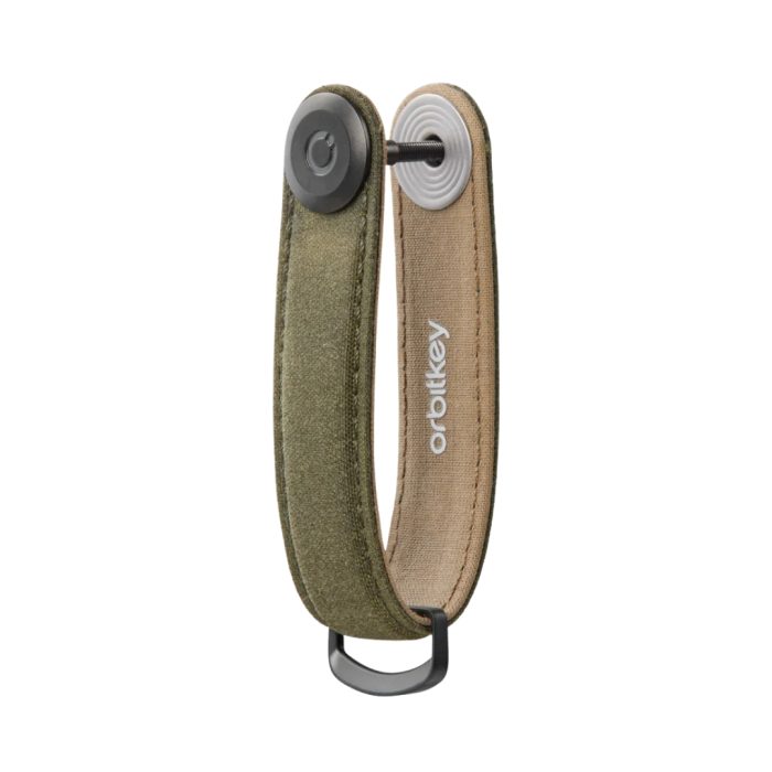 Orbitkey Waxed canvas portachiavi khaki green / black