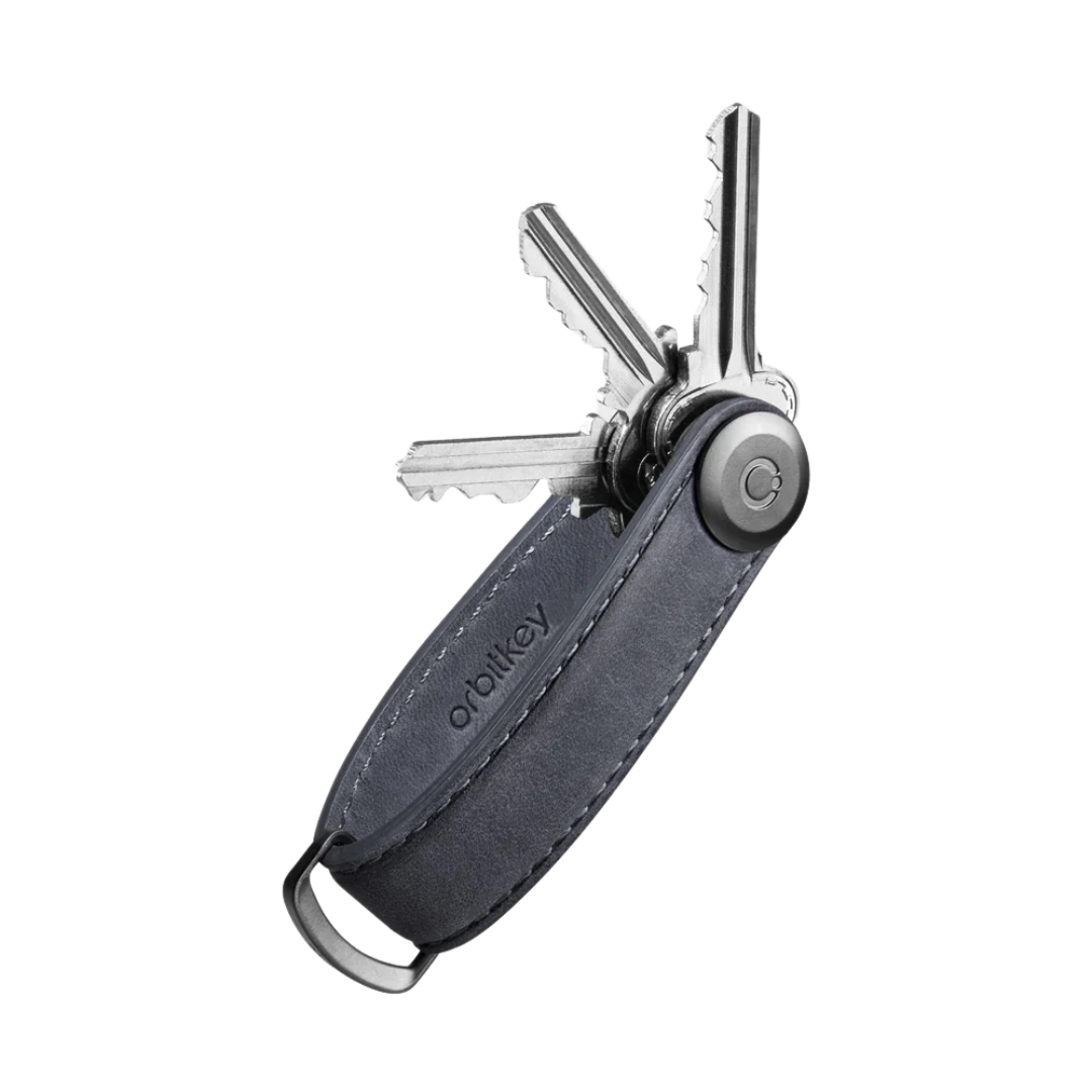 Orbitkey Leather crazy horse portachiavi steel grey