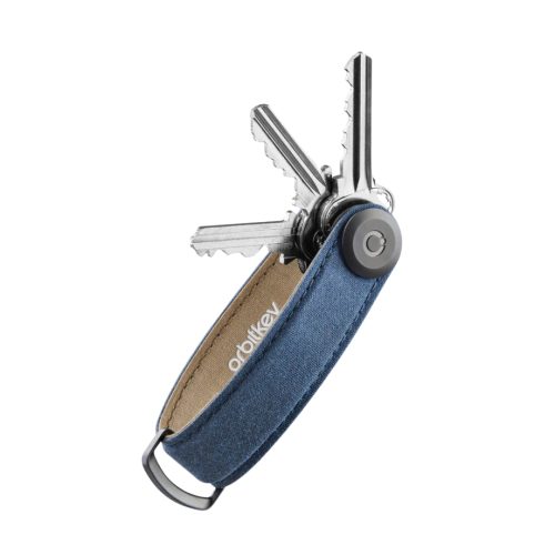 Orbitkey Waxed canvas portachiavi navy blue / gold