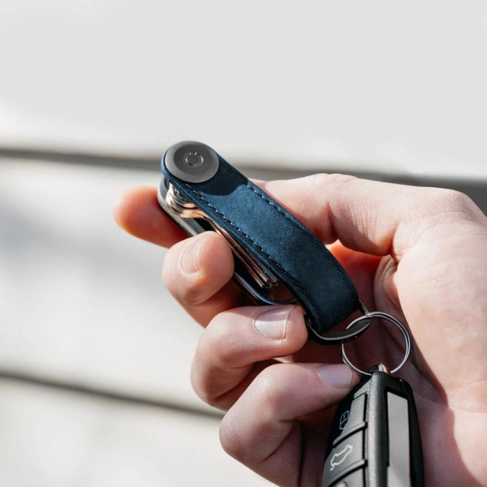 Orbitkey Leather crazy horse portachiavi marine blue