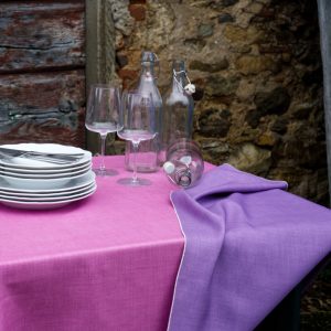 Tessuti Di Toscana Tovaglia Certaldo bicolore rosa/lavanda 150x180cm