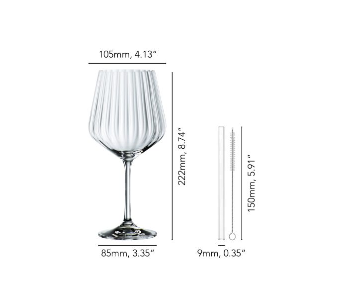 Riedel Tastes good gin&tonic set 4 bicchieri con 4 cannucce