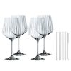 Riedel Tastes good gin&tonic set 4 bicchieri con 4 cannucce