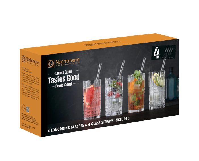 Riedel Tastes good longdrink set 4 bicchieri con 4 cannucce