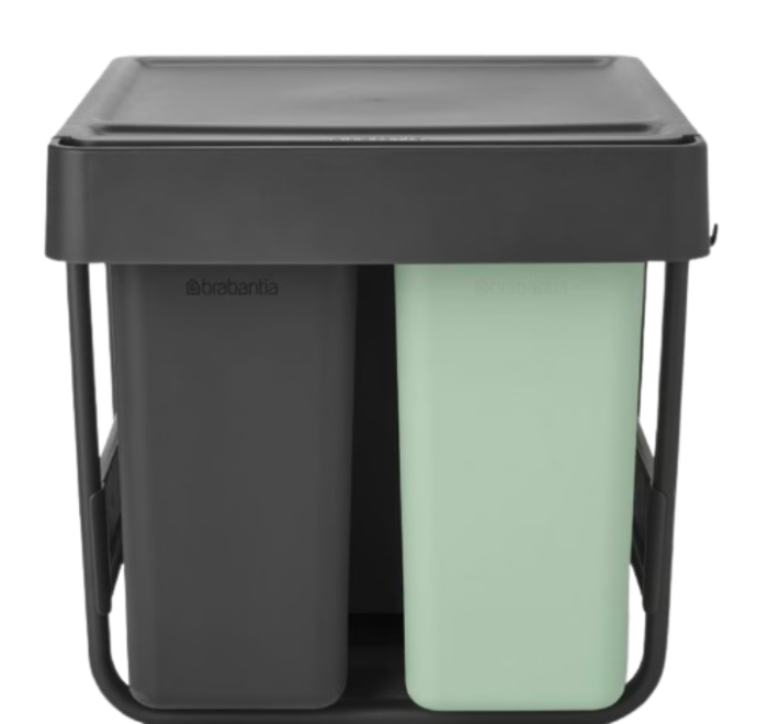 Brabantia SORT&GO Pattumiera da incasso 10+10+20L - dark grey&jade green