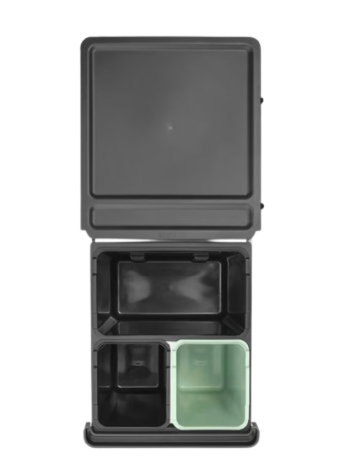 Brabantia SORT&GO Pattumiera da incasso 10+10+20L - dark grey&jade green
