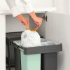 Brabantia SORT&GO Pattumiera da incasso 10+10+20L - dark grey&jade green