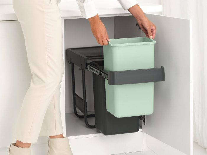 Brabantia SORT&GO Pattumiera da incasso 2x15L - dark grey&jade green