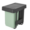 Brabantia SORT&GO Pattumiera da incasso 2x15L - dark grey&jade green