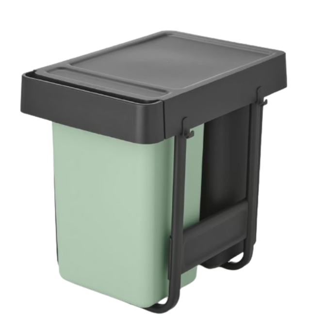 Brabantia SORT&GO Pattumiera da incasso 2x15L - dark grey&jade green