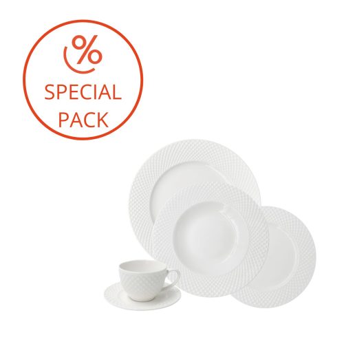 La Porcellana Bianca REALE Kit tavola per 6 persone, 24 pezzi