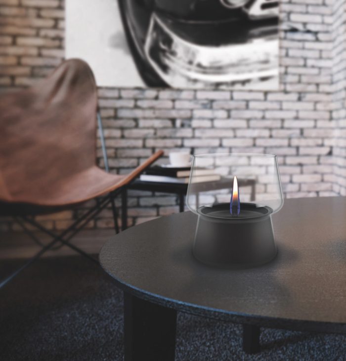 TNF TF-600177 TenderFlame AMARYLLIS 14 Toned Glass lanterna - black smoke