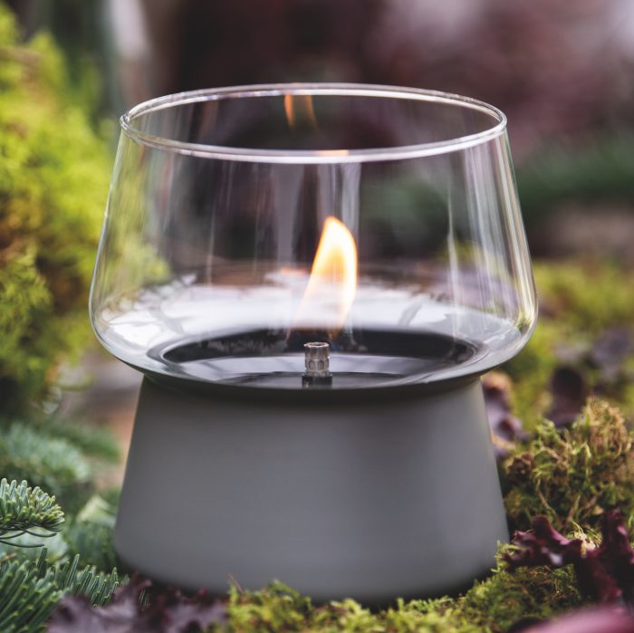 TNF TF-600177 TenderFlame AMARYLLIS 14 Toned Glass lanterna - black smoke