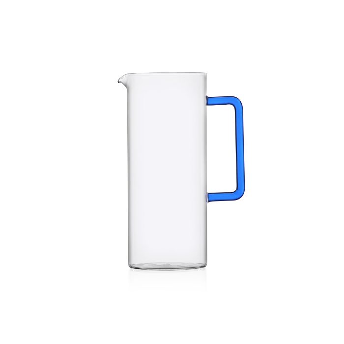 Ichendorf TUBE Brocca trasparente con manico blu 120cl