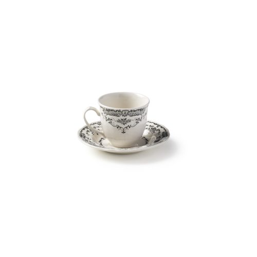 Bitossi ROSE Tazza thè con piatto 8,5cm nero