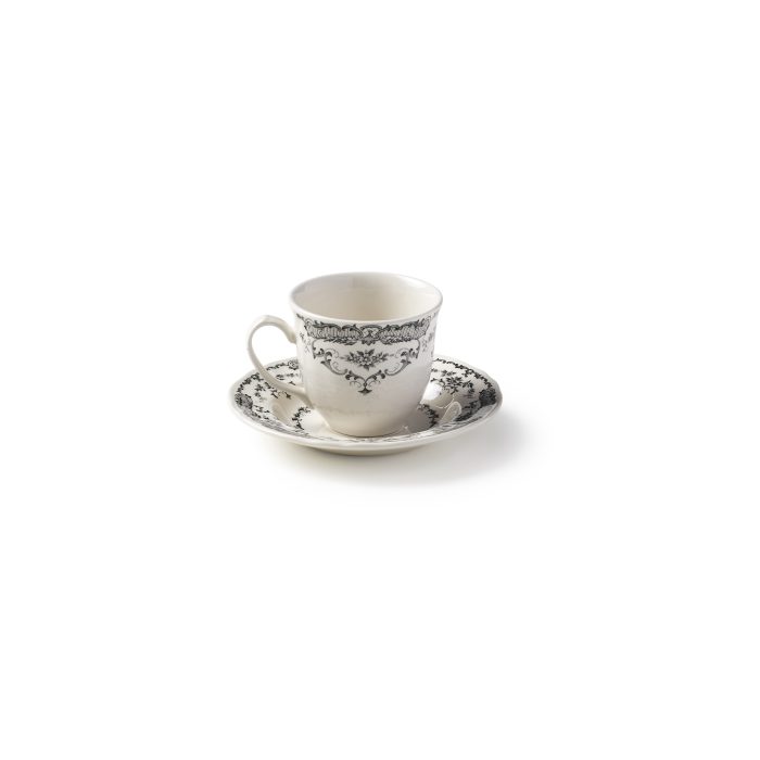 Bitossi ROSE Tazza thè con piatto 8,5cm nero