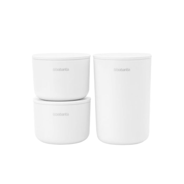 Brabantia RENEW Set 3 contenitori da bagno - bianco