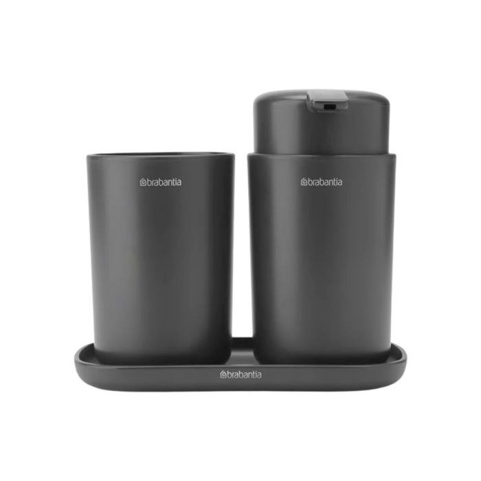 Brabantia RENEW Set 3 accessori da bagno - dark grey
