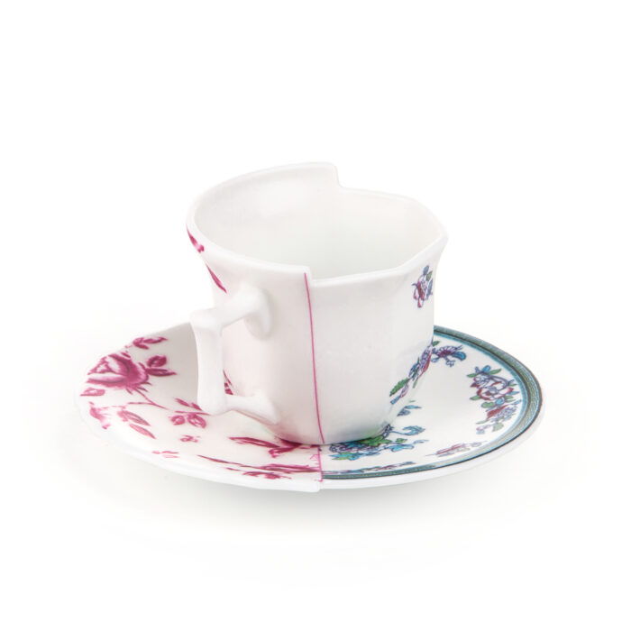 09742_Leonia_Hybrid-2.jpg Seletti HYBRID LEONIA tazza da caffè con piattino in porcellana - multicolore
