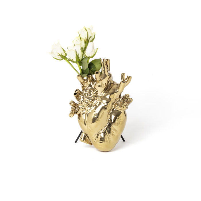 Seletti Oggetti LOVE IN BLOOM-GOLD vaso in porcellana - dorato