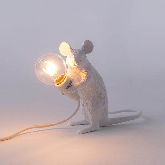 Seletti Luci MOUSE LAMP MAC SEDUTO lampada in resina - bianco