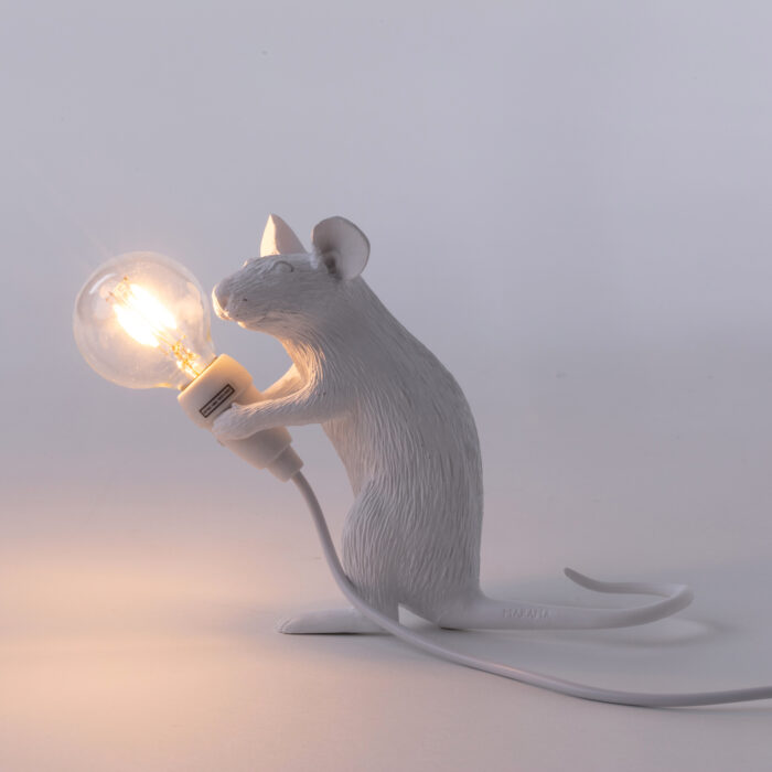 Seletti Luci MOUSE LAMP MAC SEDUTO lampada in resina - bianco