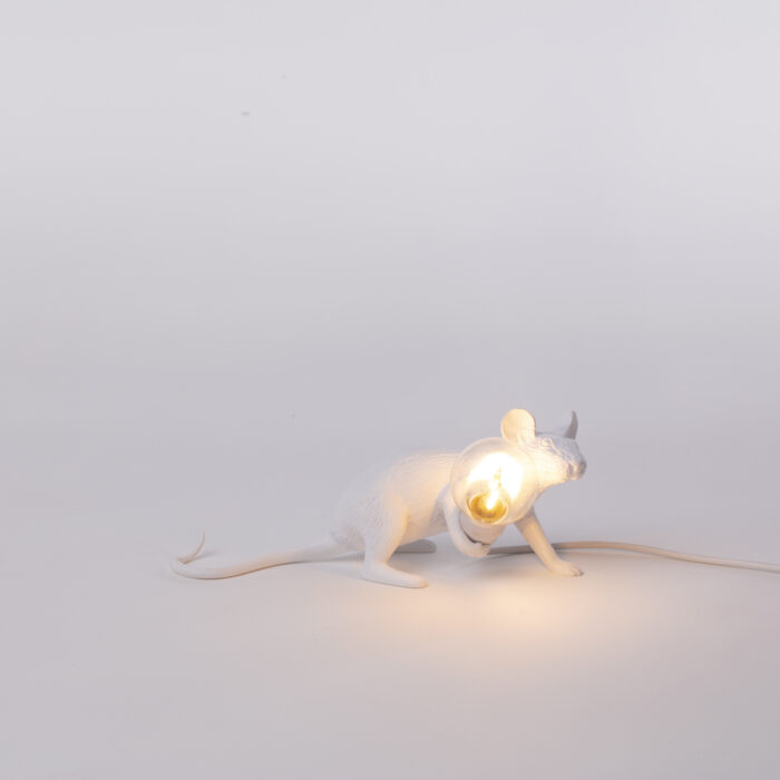 Seletti Luci MOUSE LAMP LOP STESO lampada in resina - bianco