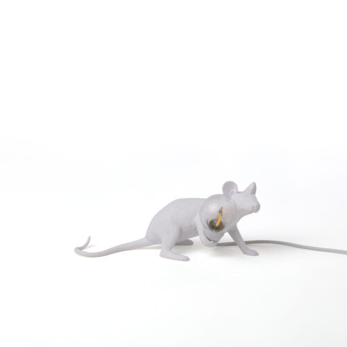 Seletti Luci MOUSE LAMP LOP STESO lampada in resina - bianco