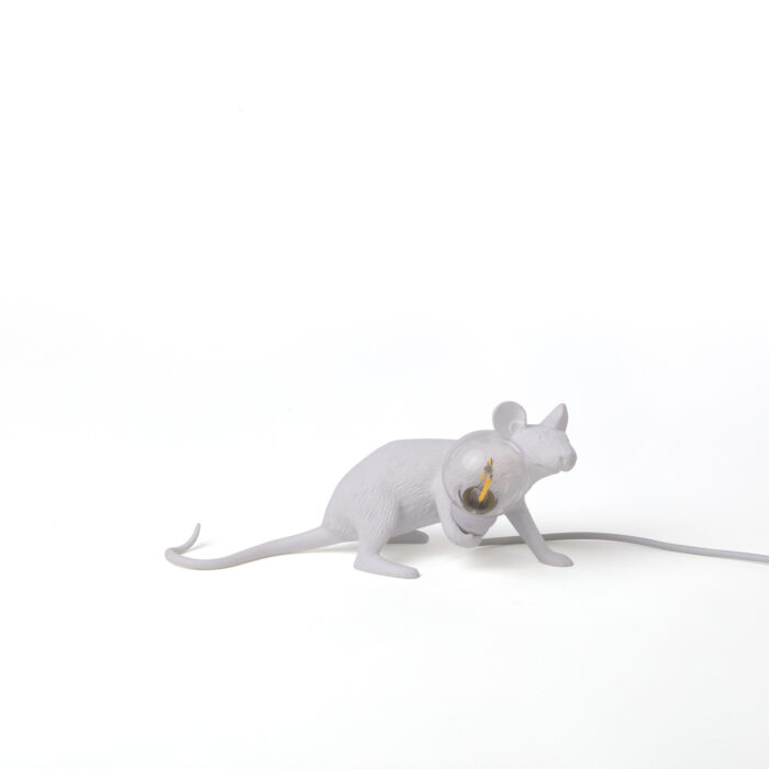 Seletti Luci MOUSE LAMP LOP STESO lampada in resina - bianco