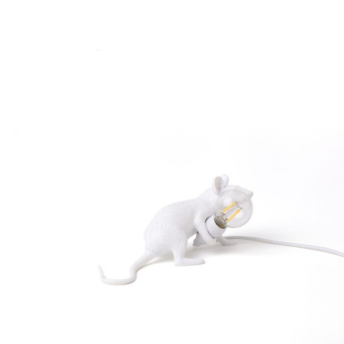 Seletti Luci MOUSE LAMP LOP STESO lampada in resina - bianco