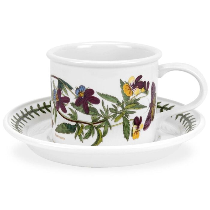 Portmeirion BOTANIC GARDEN Tazza the con piatto 0,20L Viola Tricolor