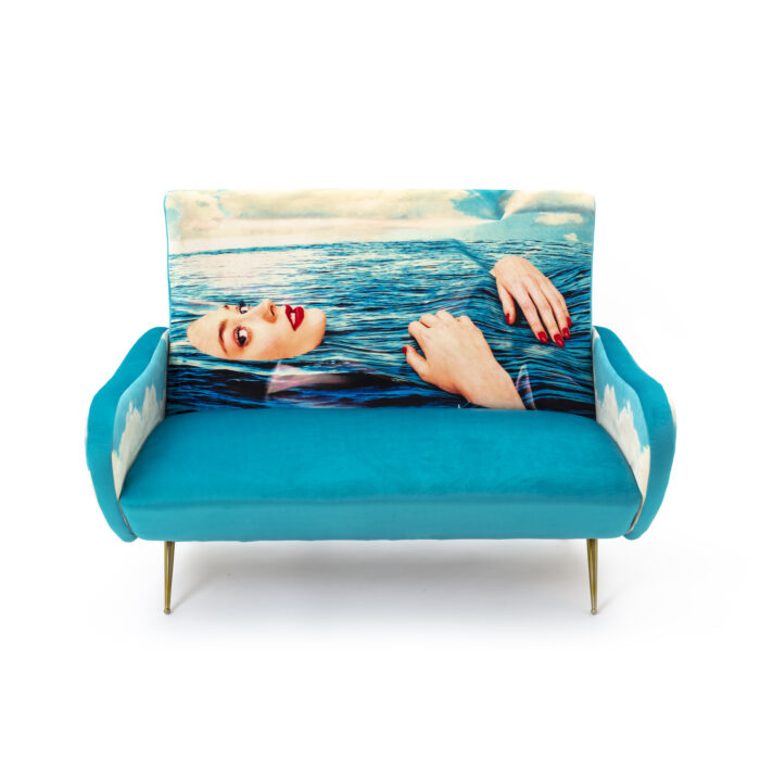 Seletti TOILETPAPER SEA GIRL divano 2 posti - azzurro/multicolore