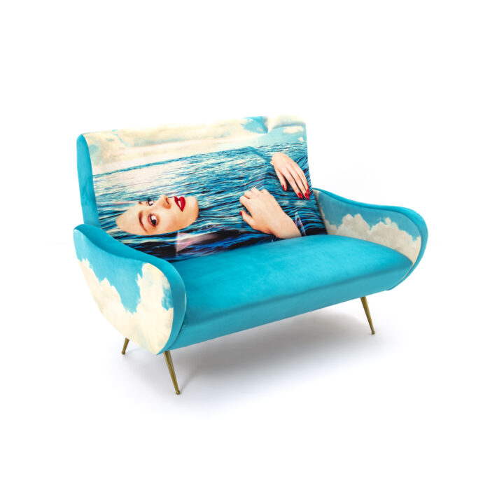 Seletti TOILETPAPER SEA GIRL divano 2 posti - azzurro/multicolore