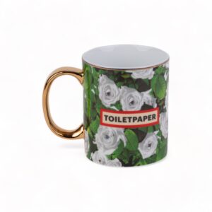 Seletti TOILETPAPER I LOVE YOU set tazzina caffè in vetro con piattino - trasparente con decori