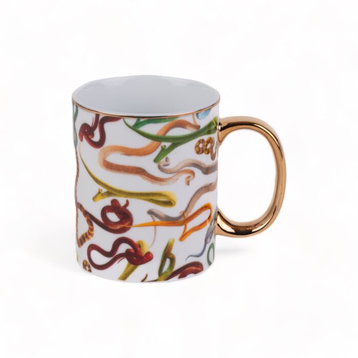Seletti TOILETPAPER SNAKES tazza mug in porcellana h.10cm - bianco/multicolore