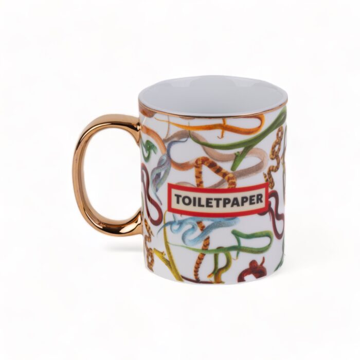 Seletti TOILETPAPER SNAKES tazza mug in porcellana h.10cm - bianco/multicolore