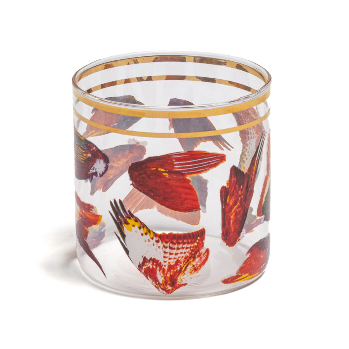 Seletti TOILETPAPER WINGS bicchiere in vetro - trasparente/multicolore