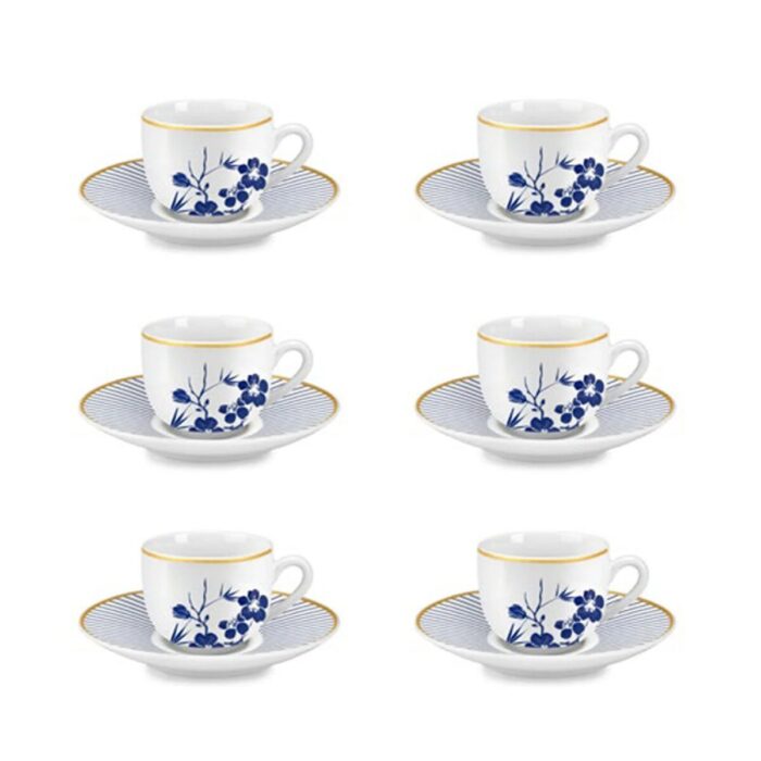 Fade BALI Set 6 tazze caffè con piattino