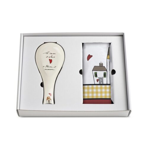 Egan LE CASETTE Set canovaccio + poggiamestolo - rosso