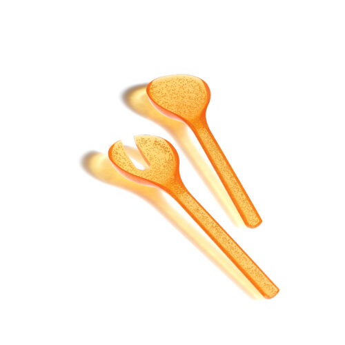 Memento SYNTH Coppia posate insalata - giallo mandarino