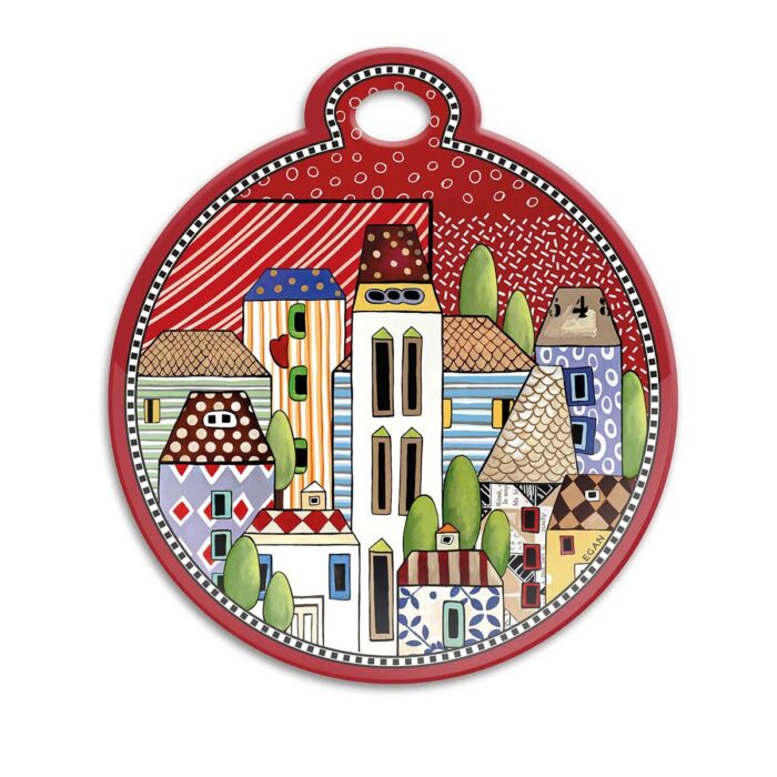 Paese-Mio-Sottopentola.jpg Egan PAESE MIO Sottopentola tondo 17x19cm - rosso