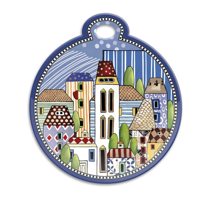 PaeseMio-sottopentola-blu.jpg Egan PAESE MIO Sottopentola tondo 17x19cm - blu