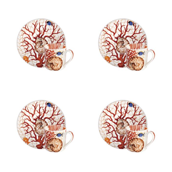 Taitù MARE Tazza espresso con piattino set 4 pezzi