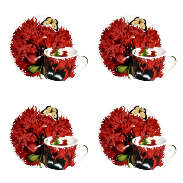 Taitù EMOTION Tazza tè/cappuccino con piattino set 4 pezzi