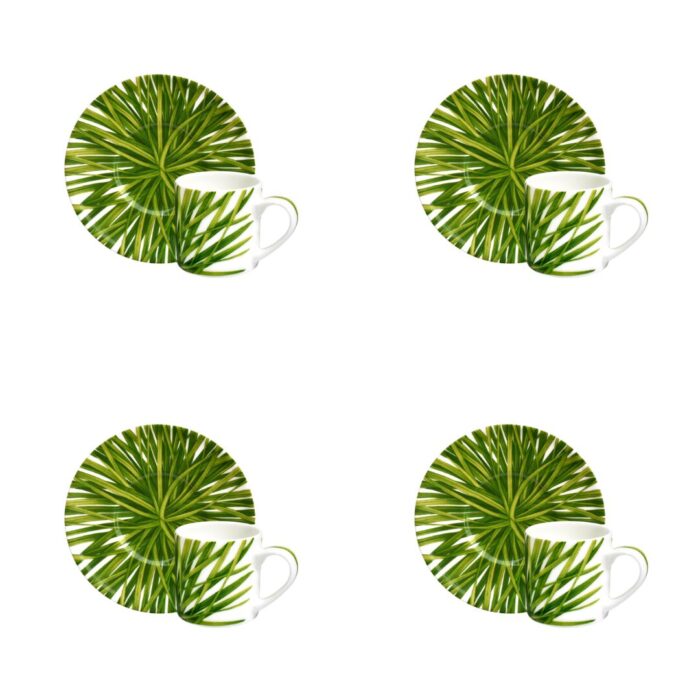 Taitù LIFE IN GREEN Tazza espresso con piattino set 4 pezzi