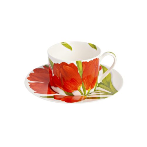 Taitù FREEDOM Tazza tè/cappuccino con piattino - rosso