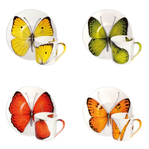 Taitù FREEDOM Tazza espresso con piattino - set 4 pezzi assortiti
