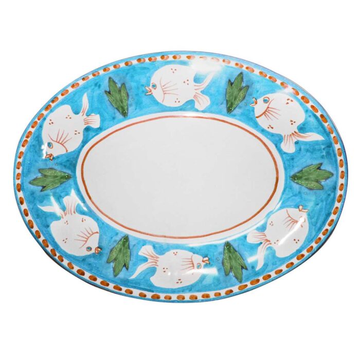 Arcucci POSEIDONE Vassoio ovale 43cm - cielo